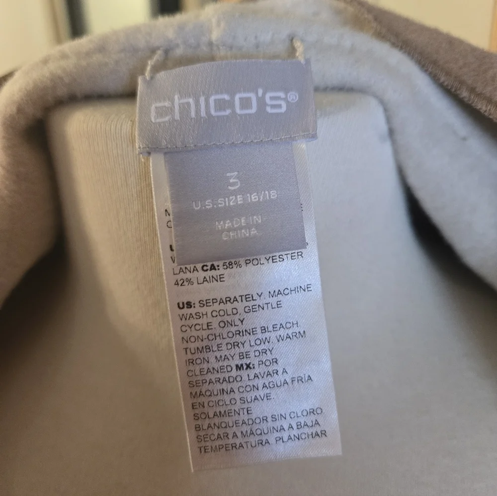 Chico's: Women's Tan Open Front Jacket - Picture 6 of 6
